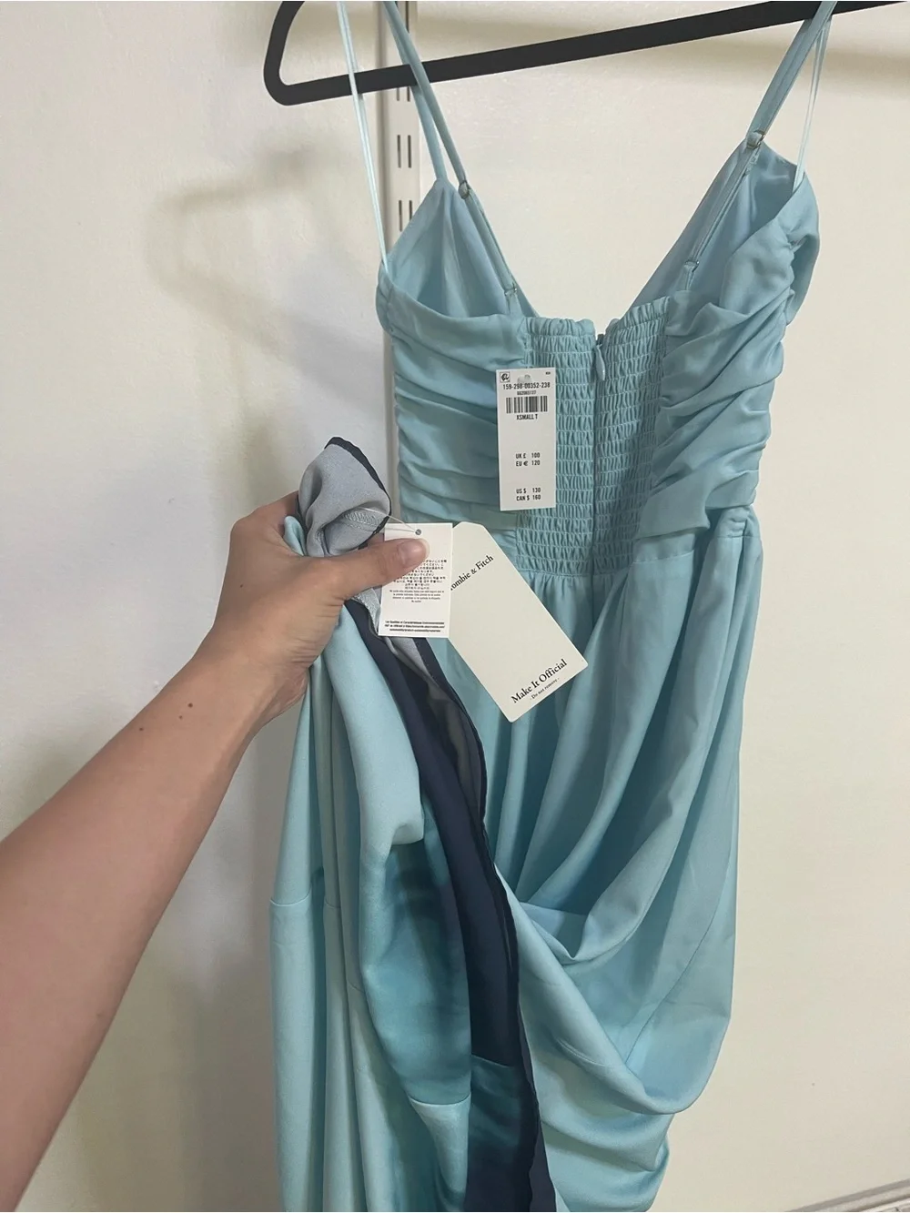 Abercrombie & Fitch Light Blue Ombre Maxi Slip Dress